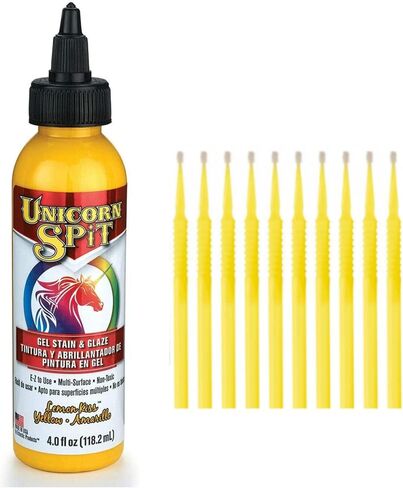 Unicorn SPiT Gel Stain and Glaze 20 Complete Collection: Sparkling and Original Colors with 10 Fine Detail Sticks, 4 oz (Complete Collection, 4 oz) in Saudi Arabia
