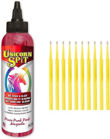 Unicorn SPiT Gel Stain and Glaze 20 Complete Collection: Sparkling and Original Colors with 10 Fine Detail Sticks, 4 oz (Complete Collection, 4 oz) in Saudi Arabia