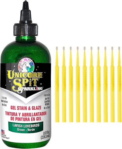 Unicorn SPiT Gel Stain and Glaze 20 Complete Collection: Sparkling and Original Colors with 10 Fine Detail Sticks, 4 oz (Complete Collection, 4 oz) in Saudi Arabia