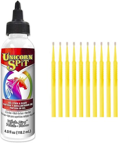 Unicorn SPiT Gel Stain and Glaze 20 Complete Collection: Sparkling and Original Colors with 10 Fine Detail Sticks, 4 oz (Complete Collection, 4 oz) in Saudi Arabia