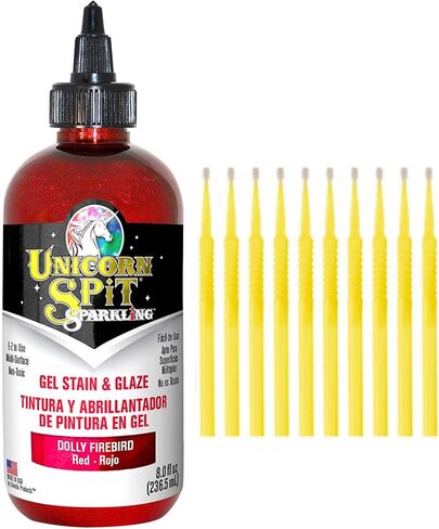 Unicorn SPiT Gel Stain and Glaze 20 Complete Collection: Sparkling and Original Colors with 10 Fine Detail Sticks, 4 oz (Complete Collection, 4 oz) in Saudi Arabia
