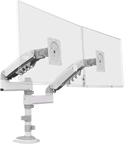 H180 22"-32" Gas Spring Dual Monitor Desktop Stand Full Motion LCD TV Mount 2-12kg Ergonomic Long Arm Clip Grommet(Black) in Saudi Arabia