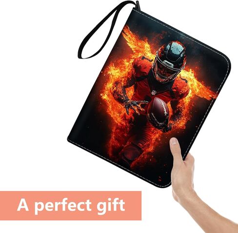 Football Card Binder 900 Pockets, 50 Sleeves Large Football Binder 3 Ring Zipper Trading Cards Holder 9 Pocket, Sport Collection Book Storage Box Organizer, Album Folder Case Photocard Protector Gift in Saudi Arabia