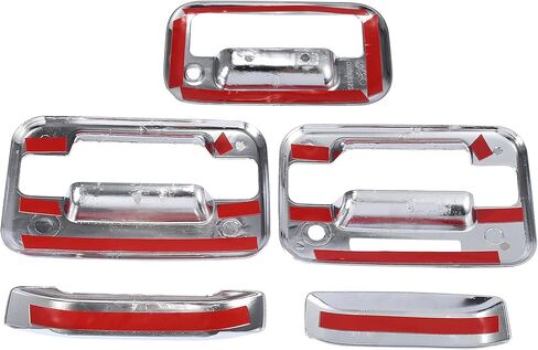X AUTOHAUX Set of 5 Pack Driver and Passenger Side Chrome Silver Tone Car Exterior Outside Door Handle Cover with Tailgate Covers Decor Trim for Ford F-150 4DR 2004-2014 in Saudi Arabia