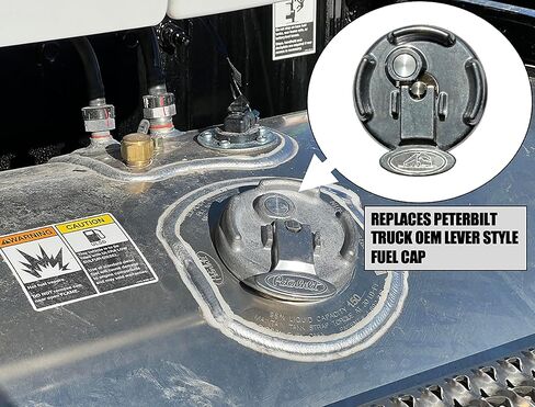 Keyed Alike Pair of Locking Lever Style Diesel Fuel Caps for Peterbilt in Saudi Arabia