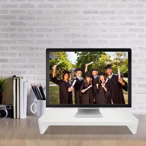 NOLITOY Plastic Computer Monitor Stand Riser with Elevated Design for Cervical Spine Protection Desktop Rack for Office Home School Use High-grade Material Computer Screen Organizer in Saudi Arabia