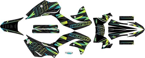 Graphics Kit for Kawasaki KLX 230 (2020,2021,2022,2023) Twitch Series Green 16 Mil - Dirt bike Custom Racing Graphics Decals Stickers Kit, no-plastics in Saudi Arabia