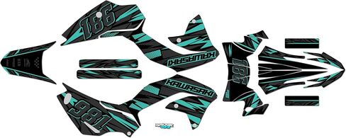 Graphics Kit for Kawasaki KLX 230 (2020,2021,2022,2023) Twitch Series Green 16 Mil - Dirt bike Custom Racing Graphics Decals Stickers Kit, no-plastics in Saudi Arabia