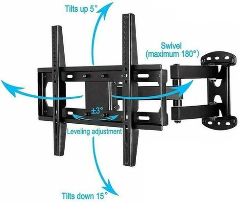 TV Wall Mount Bracket Corner Tilt Swivel for 26-55 Inch LCD LED Flat Panel TVs 66 lbs in Saudi Arabia