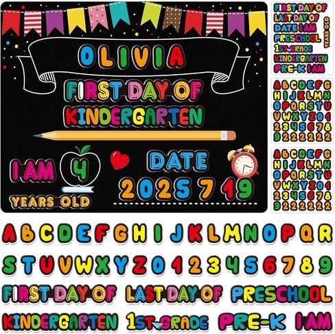 PETCEE First Day of School Chalkboard Sign,9"x12" Back to School Board First Day of School Preschool Kindergarten 1st Grade Photo Prop Sign for Kids,Girls & Boys in Saudi Arabia