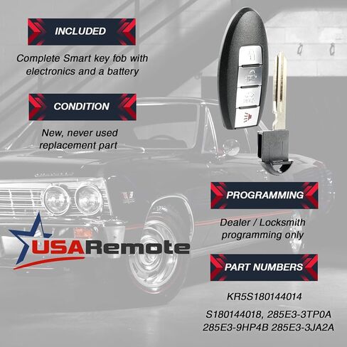 fits 2013 2014 2015 Nissan Altima/Infiniti QX60 JX35 Smart Key Fob Keyless Entry Remote (KR5S180144014) in Saudi Arabia