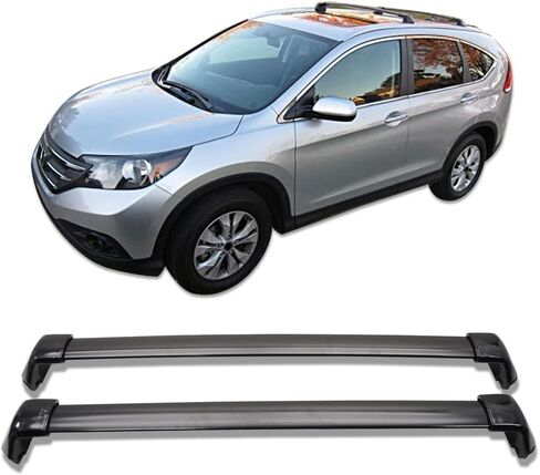 Cross Bars Compatible with 2012-2016 Honda CRV, Factory Style Aluminum Black Roof Top Bar Luggage Carrier by IKON MOTORSPORTS, 2013 2014 2015 in Saudi Arabia