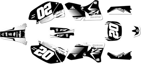 Graphics Kit for Yamaha YZ250F, YZ400F and YZ426F (1998-2002) Spear Series White 16 Mil - On/Off The Road - Dirt Pit Bike Motorcycle Sticker, Dirtbike Racing Decal no-Plastics in Saudi Arabia