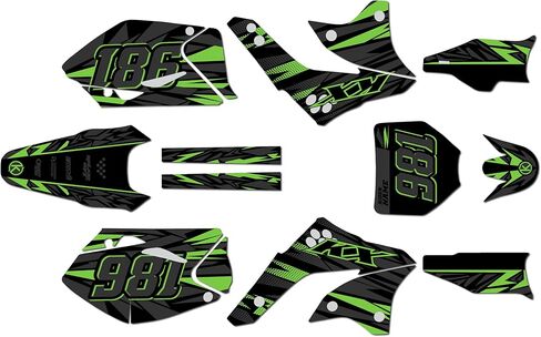 Graphics Kit for Kawasaki KX450F (2006-2008) Twitch Series Green 9 Mil-Dirt bike Custom Racing Graphics Decals Stickers Kit, no-plastics in Saudi Arabia