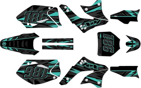 Graphics Kit for Kawasaki KX450F (2006-2008) Twitch Series Green 9 Mil-Dirt bike Custom Racing Graphics Decals Stickers Kit, no-plastics in Saudi Arabia