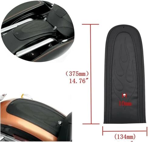 إكسسوارات الدراجات النارية مريلة خلفية من الجلد الأسود الماسية متوافقة مع XL883 XL1200 XL 883 1200 2004-2016 (أسود طويل) in Kuwait
