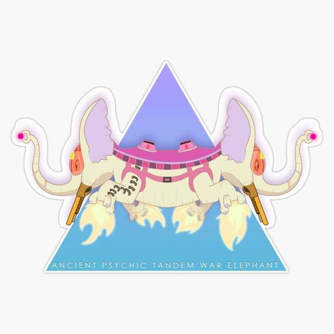 MAGNET Ancient Psychic Tandem War Elephant Vinyl Waterproof Magnetic Sticker Vinyl Waterproof Magnet Decal Car 5" in Saudi Arabia
