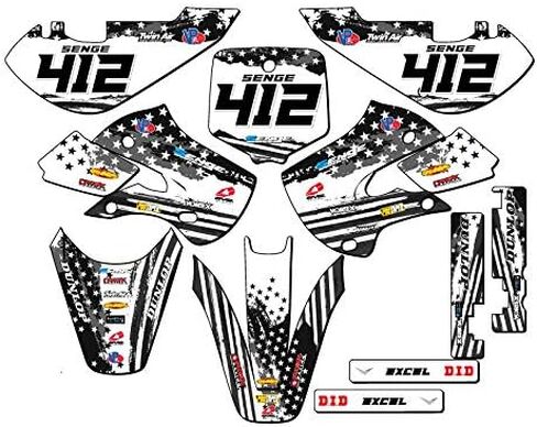2002-2009 KLX 110 Merica USA Senge مجموعة الرسومات الكاملة مع معرف رايدر. متوافق مع كاواساكي in Kuwait