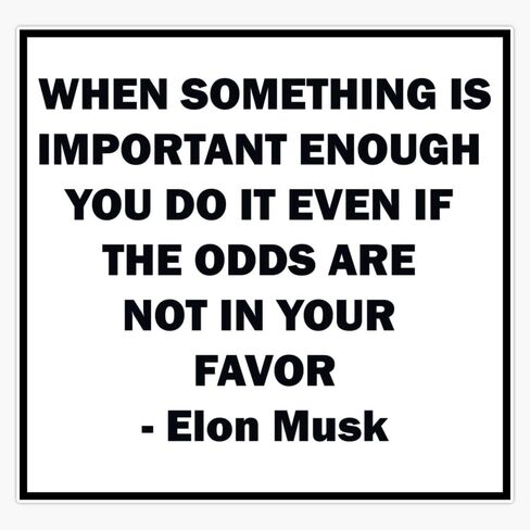 MAGNET Elon Musk Quote Magnetic Vinyl Sticker Decal Magnet 5" in Saudi Arabia