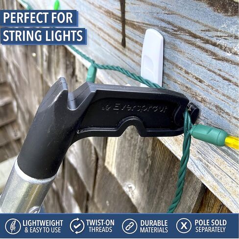EVERSPROUT 7-to-24 Foot Utility Hook with Extension Pole (30 Foot Reach) | Installing and Hanging Christmas/String Lights, Birdfeeders, Reaching High Places | Heavy-Duty Telescoping Extension Pole in Saudi Arabia