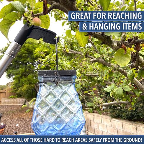 EVERSPROUT 7-to-24 Foot Utility Hook with Extension Pole (30 Foot Reach) | Installing and Hanging Christmas/String Lights, Birdfeeders, Reaching High Places | Heavy-Duty Telescoping Extension Pole in Saudi Arabia