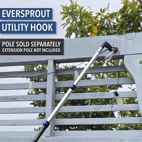 EVERSPROUT 7-to-24 Foot Utility Hook with Extension Pole (30 Foot Reach) | Installing and Hanging Christmas/String Lights, Birdfeeders, Reaching High Places | Heavy-Duty Telescoping Extension Pole in Saudi Arabia