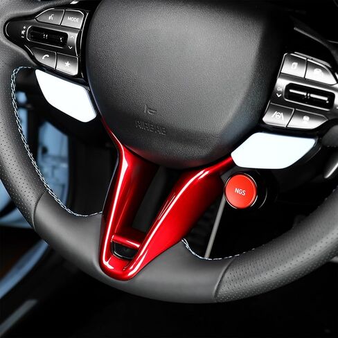 متوافق مع ملحقات Hyundai Elantra N 2023-2025، غطاء الكسوة السفلي لعجلة قيادة السيارة، تقنية مضادة لبصمات الأصابع، ABS مقاوم للحرارة (نمط ألياف الكربون) in Kuwait