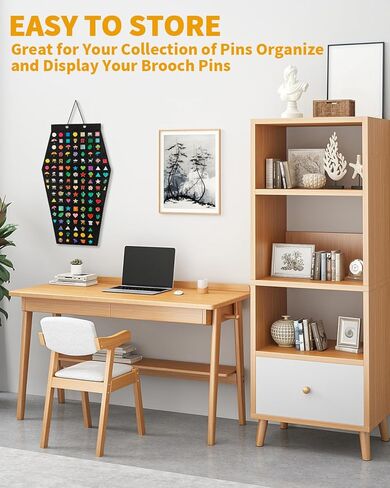 Enamel Lapel Pin Display Panels Organizer, with 5 Loose-leaf Board Pieces, Removable Hanging Brooch Pin Storage Display Pages, Wall Hanging Badge Pin Organize Display Pages Holds at Least 210 Pins in Saudi Arabia