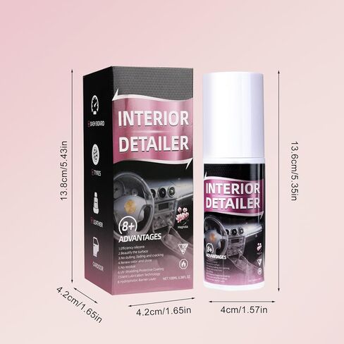 2PCS Car Interior Cleaner, 2026 New Polishing Cleaner Car Interior Spray, Interior Detailer Spray, 100ml Multi-Purpose Automotive Cleaners for Rubber and Leather, Original Gloss Restore & Polish in Kuwait