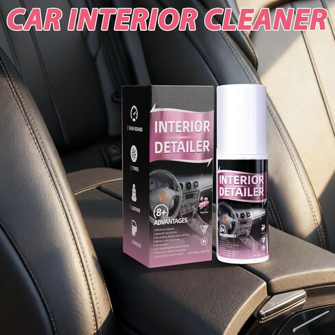 2PCS Car Interior Cleaner, 2026 New Polishing Cleaner Car Interior Spray, Interior Detailer Spray, 100ml Multi-Purpose Automotive Cleaners for Rubber and Leather, Original Gloss Restore & Polish in Kuwait
