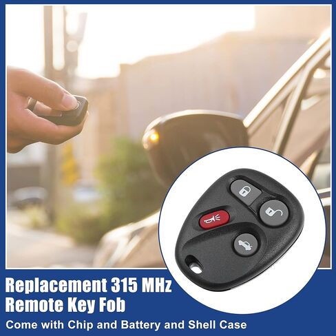ACROPIX 315 MHZ Key Fob دخول بدون مفتاح عن بعد مناسب لكاديلاك CTS 2003-2007 L2C0005T - حزمة من 2 أسود in Saudi Arabia