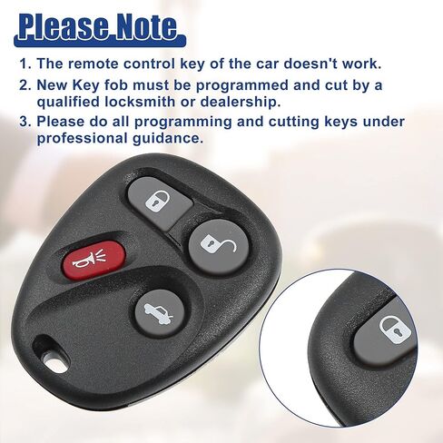 ACROPIX 315 MHZ Key Fob دخول بدون مفتاح عن بعد مناسب لكاديلاك CTS 2003-2007 L2C0005T - حزمة من 2 أسود in Saudi Arabia