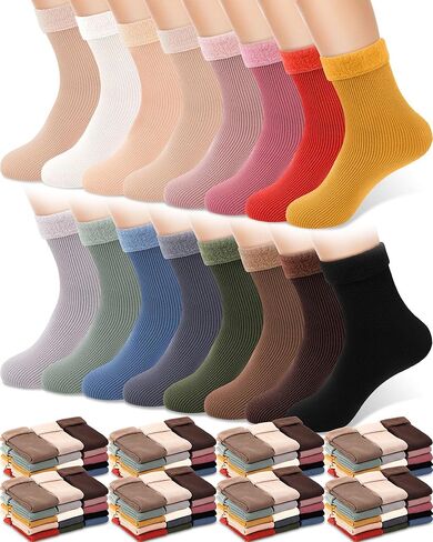 Xuhal 30 Pairs Winter Warm Thermal Socks Bulk for Men Women Crew Boot Socks Thick Socks for Cold Weather in Kuwait