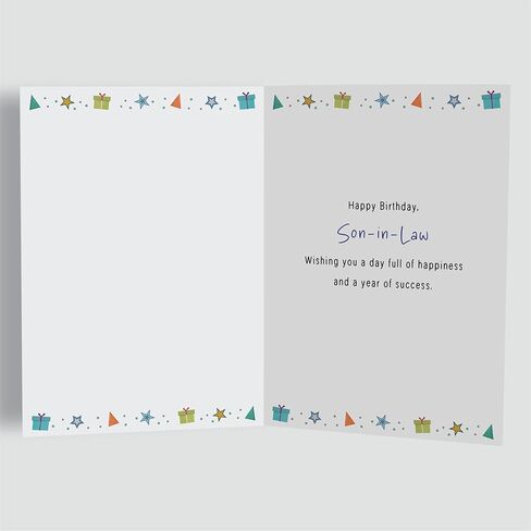 Cards Birthday Card for Son-in-Law – Colourful A5 Greeting Card with Printed Verse – Premium UK Made Design in Kuwait