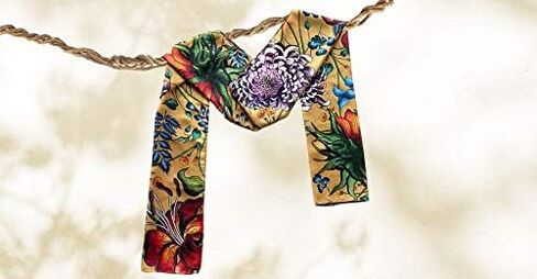 Anuschka Women's Original Printed Artwork Chiffon Scarf-Midnight Peony in Saudi Arabia