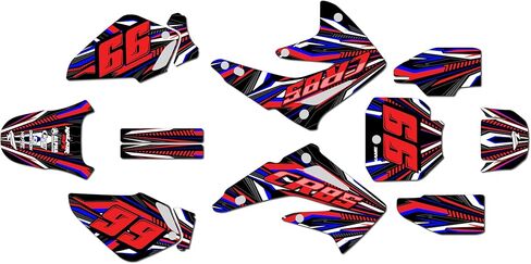 Graphics Kit for Honda CR 85 (2003-2014) PRIME Series Smoke 09 Mil - Dirt bike Custom Racing Graphics Decals Stickers Kit, no-plastics in Saudi Arabia