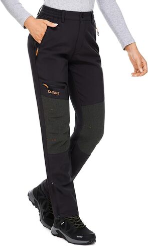 Womens Snow Ski Pants Waterproof Hiking Fleece Lined Insulated Softshell Outdoor Pants Snowboard Zipper Bottom Leg in Kuwait