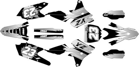 Graphics Kit for Yamaha YZ450FX 2016-18 and YZ250FX 2015-19 Splash Series White 9 Mil - Easy Go - Dirt Pit Bike Motorcycle Sticker, Dirtbike Racing Decal no-Plastics in Saudi Arabia