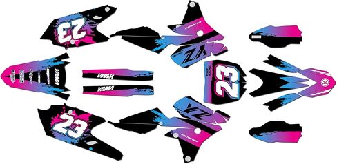 Graphics Kit for Yamaha YZ450FX 2016-18 and YZ250FX 2015-19 Splash Series White 9 Mil - Easy Go - Dirt Pit Bike Motorcycle Sticker, Dirtbike Racing Decal no-Plastics in Saudi Arabia