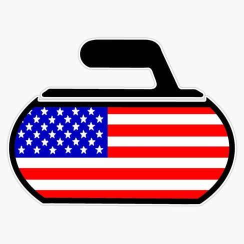 Usa Curling Sticker Bumper Sticker Vinyl Decal 5" in Saudi Arabia