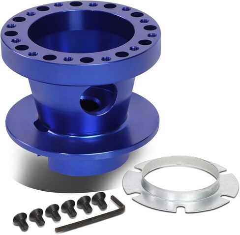 Auto Dynasty 6-Bolt Pattern Steering Wheel Hub Adapter Boss Kit Compatible with Dodge Chevy GMC Buick Jeep, Billet Aluminum, Silver in Saudi Arabia