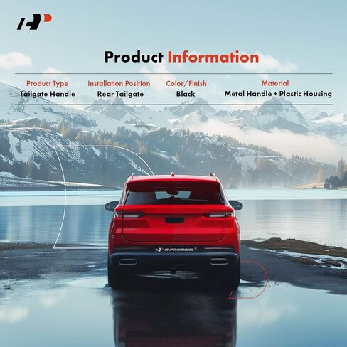 A-Premium - مقبض معدني مطور متوافق مع Ford F150 2018 2019 2020 - نوع القفل اليدوي - مقبض أسود معبأ، مع فتحة كاميرا وفتحة LED - استبدال # JL3Z-9943400-AAPTM-Metal in Saudi Arabia
