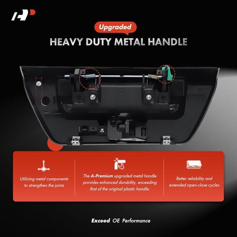 A-Premium - مقبض معدني مطور متوافق مع Ford F150 2018 2019 2020 - نوع القفل اليدوي - مقبض أسود معبأ، مع فتحة كاميرا وفتحة LED - استبدال # JL3Z-9943400-AAPTM-Metal in Saudi Arabia