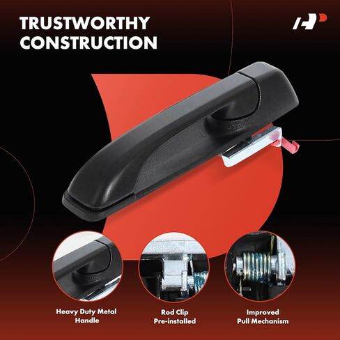 مقابض أبواب خارجية معدنية مطورة من A-Premium متوافقة مع Ram 1500 2500 3500 2011-2018 & Dodge Ram 1500 2009-2010، Ram 3500 2500 2010-2010، كابينة الطاقم، أسود مزخرف، مجموعة 4 قطع، الجانب الأمامي والخلفي in Saudi Arabia