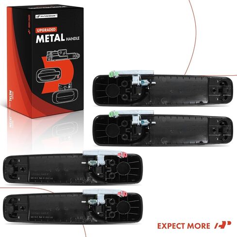 مقابض أبواب خارجية معدنية مطورة من A-Premium متوافقة مع Ram 1500 2500 3500 2011-2018 & Dodge Ram 1500 2009-2010، Ram 3500 2500 2010-2010، كابينة الطاقم، أسود مزخرف، مجموعة 4 قطع، الجانب الأمامي والخلفي in Saudi Arabia