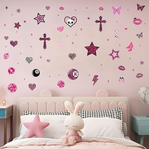 Halloween Wall Decals Decor - 4 Pcs Halloween Wall Stickers Skull Black Cat Tree Crow Wall Sticker Removable Wall Murals Peel and Stick Wall Decal for Home Decor Halloween Party Supplies in Kuwait