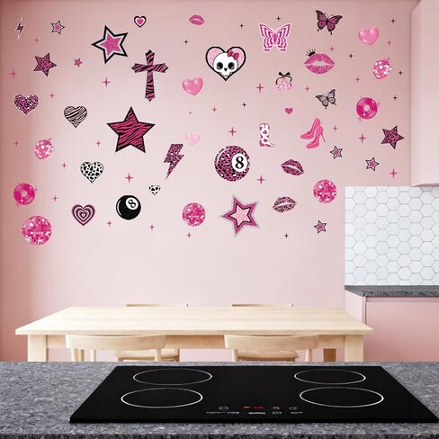 Halloween Wall Decals Decor - 4 Pcs Halloween Wall Stickers Skull Black Cat Tree Crow Wall Sticker Removable Wall Murals Peel and Stick Wall Decal for Home Decor Halloween Party Supplies in Kuwait