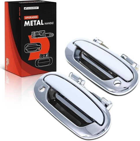 A-Premium Upgraded Metal Exterior Door Handles Compatible with Ford F150 1997-2003, F150 Heritage 2004, F250 1997-1999, Expedition 1997-2002 & Lincoln Navigator 1998-2002, Chrome, 2-PC Set, Front Side in Saudi Arabia