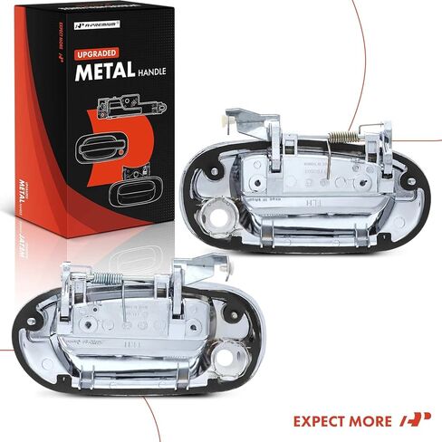 A-Premium Upgraded Metal Exterior Door Handles Compatible with Ford F150 1997-2003, F150 Heritage 2004, F250 1997-1999, Expedition 1997-2002 & Lincoln Navigator 1998-2002, Chrome, 2-PC Set, Front Side in Saudi Arabia