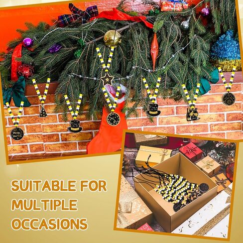 24 مجموعات 2026 سنة جديدة قلادة الزينة DIY الخرز قلادة الحرفية مجموعات السنة الجديدة سحر لصنع المجوهرات أسود أبيض أصفر مطرز السائبة سنة جديدة سعيدة الملحقات ليلة رأس السنة الجديدة تفضل الحزب in Kuwait